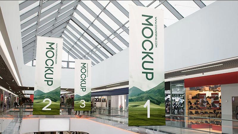 free shopping center banner mockups
