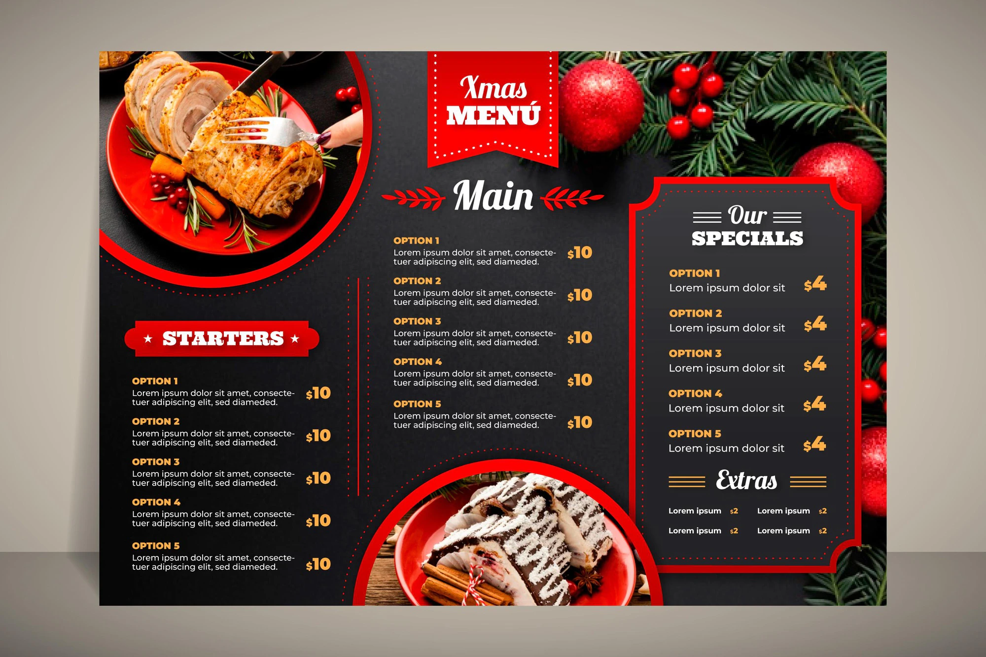 christmas menu template 52683 52436