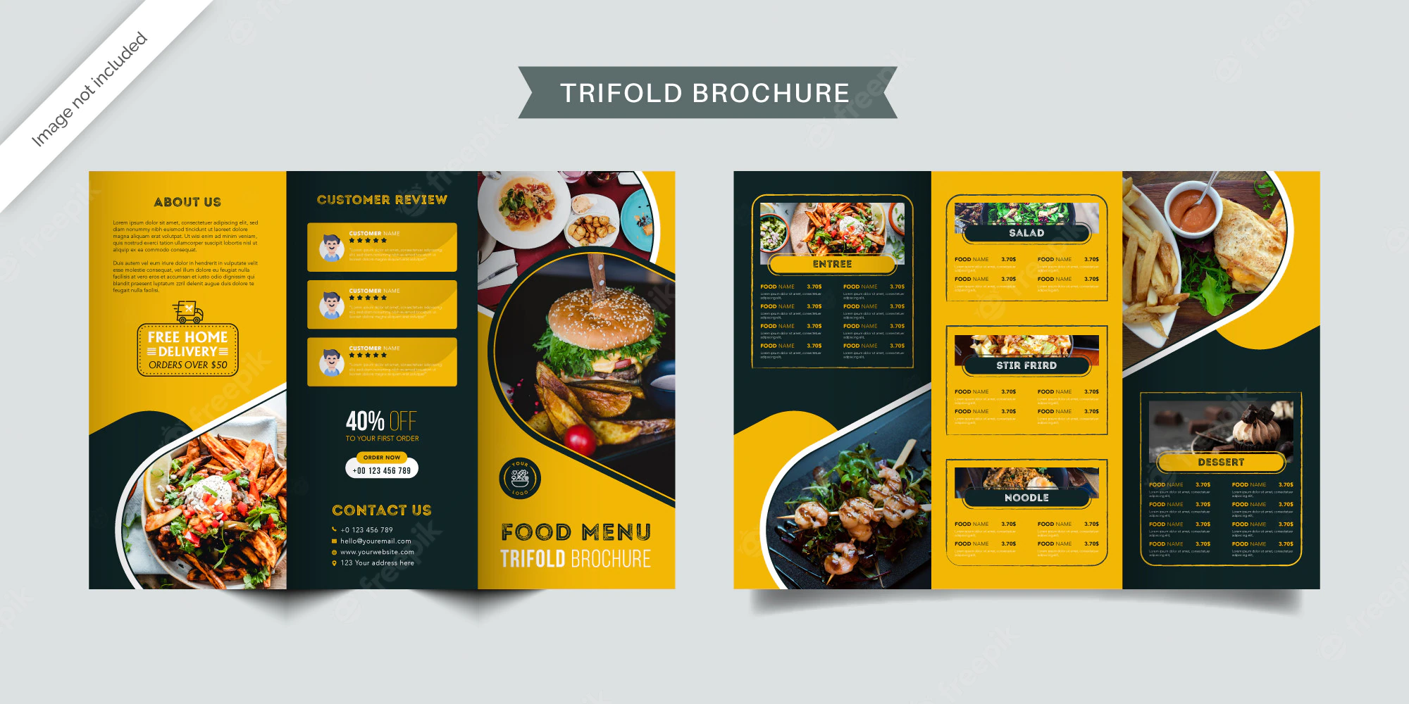 fast food restaurant menu trifold brochure template 168935 125